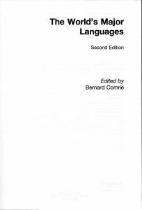 The World&rsquo;s Major Languages (2nd Ed.) - Routledge Textbook