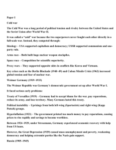 Cold War & 20th Century History Study Papers