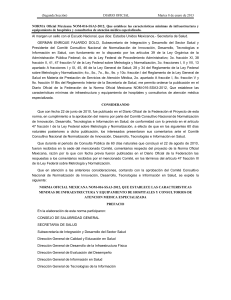 NOM-016-SSA3-2012: Infraestructura y equipamiento de hospitales y consultorios