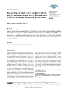 Perception of Academic Stress Scale for University Students