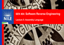 SEN 404 Lecture 5: Assembly Language for Reverse Engineering
