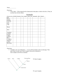Animal Classification Worksheet with Cladogram Activity