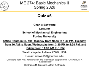 Examen ME 274 Mec&aacute;nica B&aacute;sica II Purdue 2026