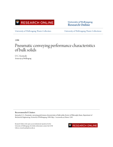 Pneumatic Conveying Performance Characteristics of Bulk Solids