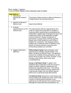 Case Study: Music Genres & Memory Retention in College Students