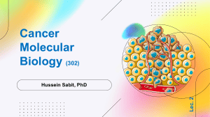 Cancer Molecular Biology Lecture Notes