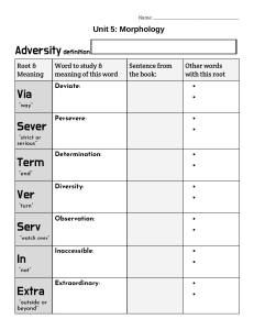 Unit 5: Morphology Worksheet