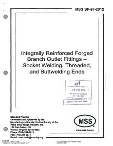 MSS SP-97-2012: Forged Branch Outlet Fittings Standard