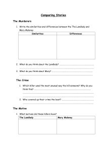 Literature Analysis Worksheet: Comparing The Landlady & Lamb to the Slaughter