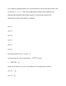 Trigonometric Functions: Definitions & Example Calculation