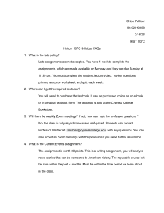 History 107C Syllabus FAQs: Late Policy, Textbook, Zoom, Current Events