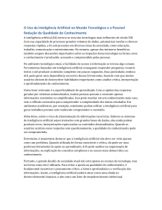 Uso da IA e Qualidade do Conhecimento: Impacto Tecnol&oacute;gico