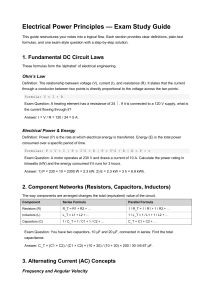 Electrical Power Principles Exam Study Guide