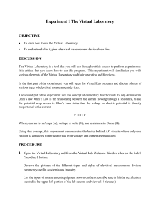 Experiment 1: Virtual Laboratory Guide for Electrical Measurements