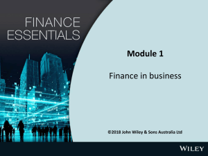 Finance Essentials Module 1: Finance in Business