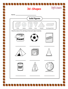 3D Shapes Worksheet for Kids