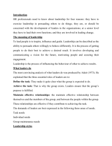 Leadership for HR Professionals: A Guide