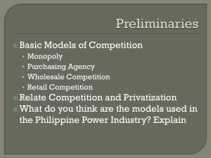 Basic Models of Competition in Power Industry