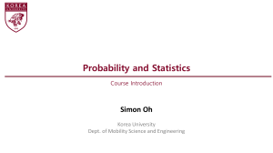 Probability and Statistics Course Syllabus - Korea University