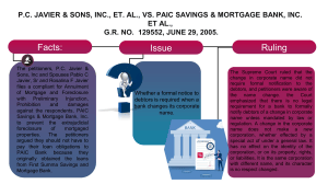 P.C. Javier vs PAIC Bank: Corporate Name Change Ruling