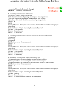 Accounting Information Systems Test Bank Chapter 1