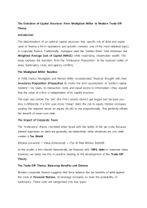 Evolution of Capital Structure: Modigliani-Miller to Trade-Off Theory