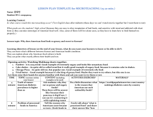 Lesson Plan: American Food Culture & Health for High School