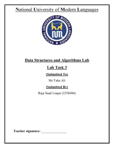 Data Structures and Algorithms Lab Task 3: Sorting, Search, 2D Arrays