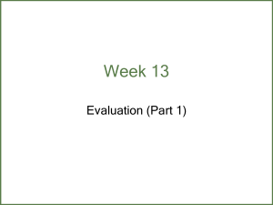 Week 13: Evaluation (Part 1) - HCI Methods
