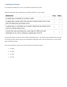 Capital Gains and Losses Quiz
