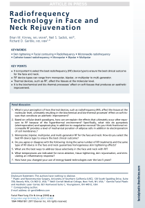 Radiofrequency Technology in Face and Neck Rejuvenation