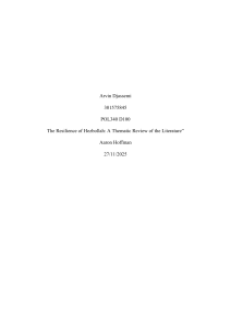 Hezbollah Resilience: A Literature Review