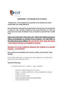 CUT HIV/Needle Prick Incident Guidelines