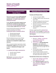 Theories of Personality: Karen Horney's Psychoanalytic Theory