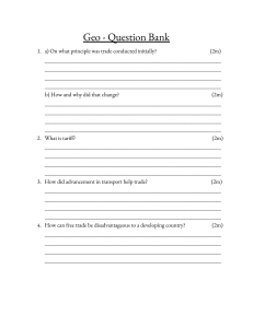 Geo Question Bank: Trade, Tariffs, Transport & Free Trade