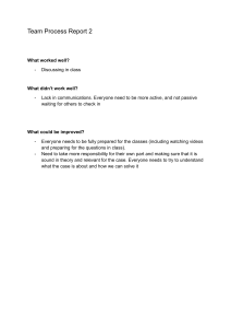 Team Process Report 2: Class Discussion & Improvement