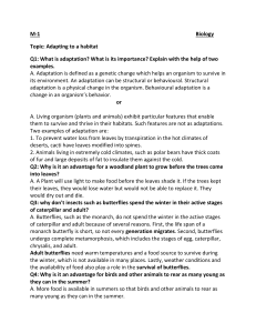 Biology: Adapting to a Habitat - Q&A Worksheet
