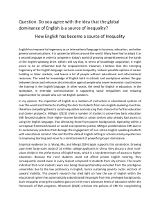 English Global Dominance and Inequality: A Critical Analysis