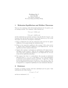 MIT 14.04 Problem Set 5: Microeconomics Equilibrium