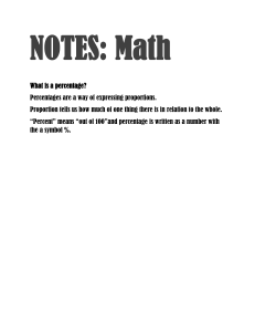 What is a Percentage? Math Notes