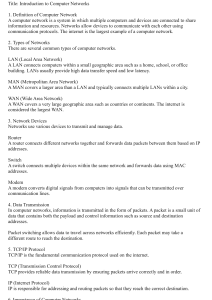 Introduction to Computer Networks
