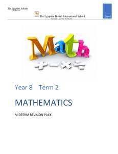 Year 8 Math Midterm Revision Pack