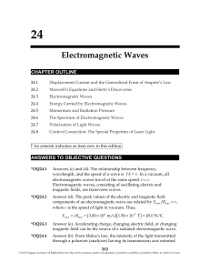 Chapter 24: Electromagnetic Waves