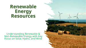 Renewable Energy Resources: Solar, Wind, Hydro Guide