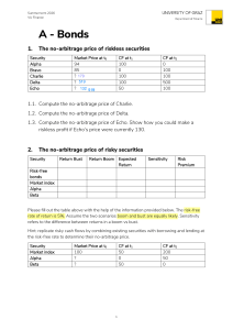 Finance Course: Bonds, No-Arbitrage Pricing, Annuities