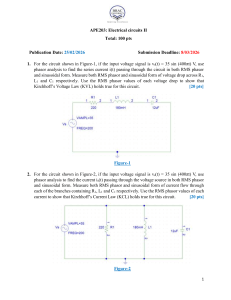 APE203 Electrical Circuits II Exam: Phasor Analysis & Circuit Problems