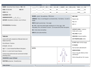 Nursing Brain: Patient Assessment Form for Lower GI Bleed