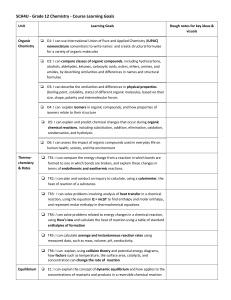 Grade 12 Chemistry Course Learning Goals (SCH4U)