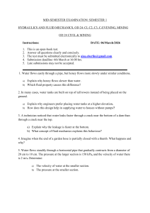 Hydraulics and Fluid Mechanics Mid-Semester Exam