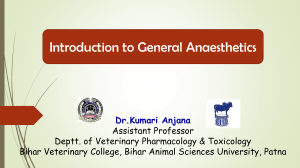 Introduction to General Anaesthetics